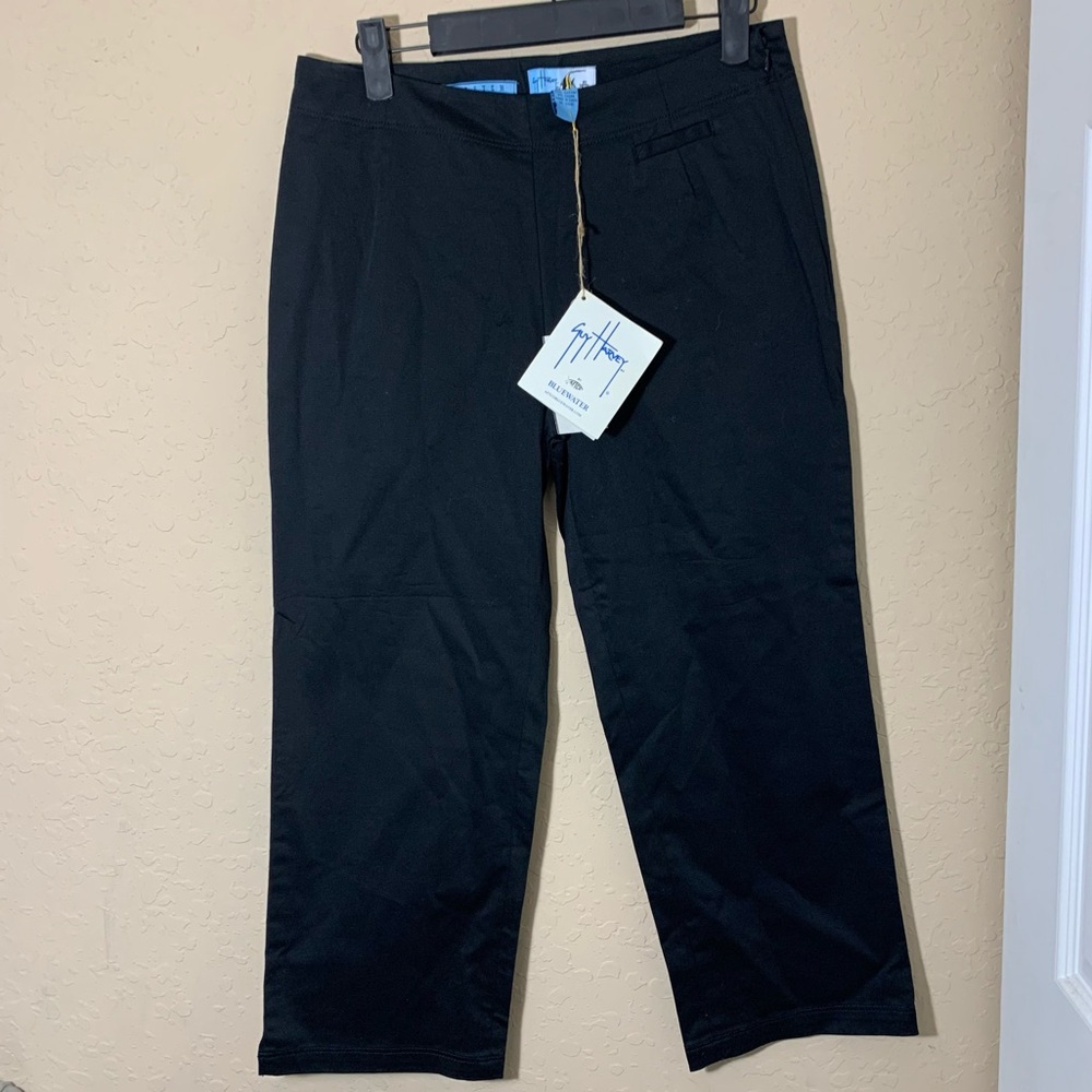 Guy Harvey Women Pants Black Stretch Twill Side Zip 4